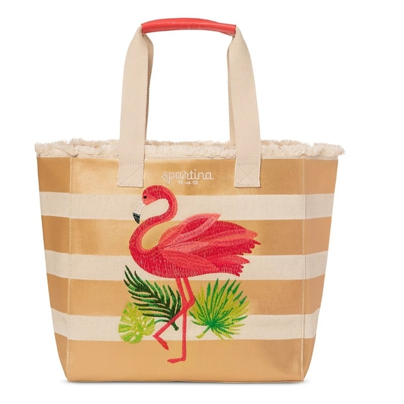 Spartina 449 Handbags - Spartina 449 Flamingo Embroidered Beach Tote Bag.